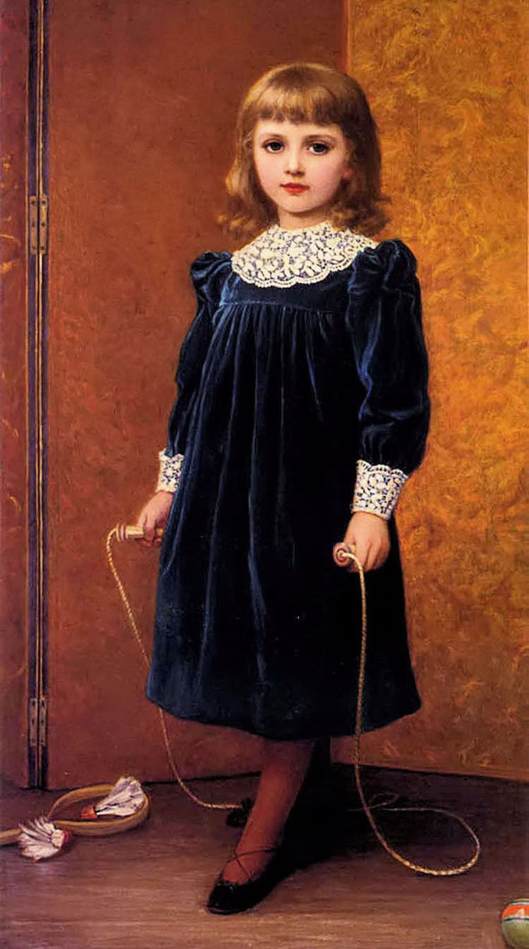 Portrait Oil Painting - Kate Perugini A Portrait of Dora Girl Rope Skipping